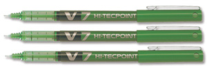Pilot V7 Rollerball Pen Needle Tip 0.7mm Line 0.5mm Green Ref V704 [Pack 12]