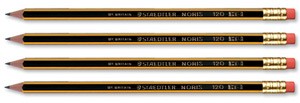 Staedtler 120 Noris Pencil Cedar Wood with Eraser HB Ref 122HBRT [Pack 12]