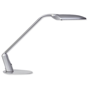 Unilux Duo Desk Lamp Fluorescent Rotating Arm 2 Switches Twin Bulbs 9W/18W White Ref 518E61UK