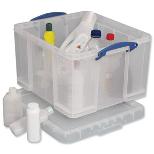 Really Useful Storage Box Plastic Lightweight Robust Stackable 42 Litre W440xD520xH310mm Clear Ref 42C