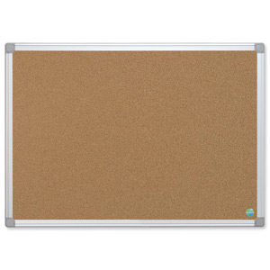 Bi-Office Earth-it Notice Board Cork with Aluminium Frame W900xH600mm Ref CA031790