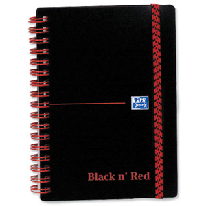 Black n Red Notebook Wirebound Polypropylene 90gsm Ruled 140pp A6 Ref 100080476 [Pack 5]