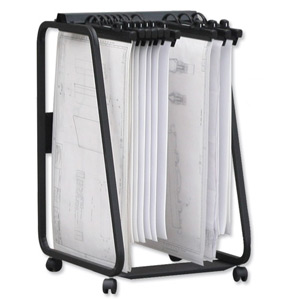 Arnos Hang-A-Plan General Front Load Trolley for Approx 20 Binders A1-A2-B1 W555xD730xH990mm Ref D061