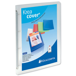 Exacompta Kreacover Ring Binder Polypropylene 15mm 4-Ring A4 Clear Ref 51968E [Pack 12]