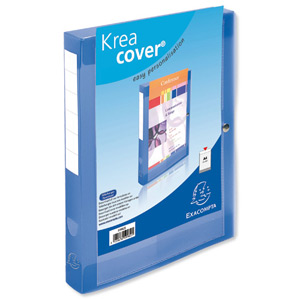 Exacompta Kreacover Box File Polypropylene 320x240mm Translucent Blue Ref 59982E [Pack 5]