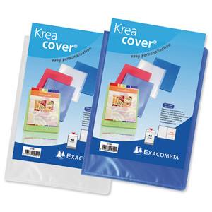 Exacompta Kreacover Display Book Polypropylene Personalisable 20 Pockets A4 Translucent Blue Ref 5722E