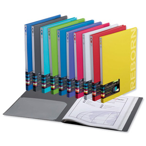 Snopake Reborn Display Book Recycled Polypropylene 40 Pockets A4 Assorted B Ref 15583