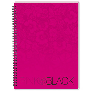 Oxford Pink and Black Notebook Wirebound Ruled 140pp A4 Ref 100080543 [Pack 5]