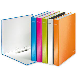 Leitz WOW Ring Binder 2 D-Ring Size 25mm for 250 Sheets A4 Maxi Orange Ref 42410044 [Pack 10]