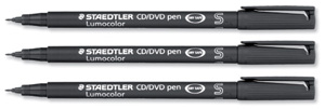 Staedtler Lumocolor CD/DVD Marker Pens Line 0.4mm Assorted Ref 310CDS [Pack 4]