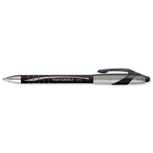 Paper Mate Flexgrip Elite Ball Pen Retractable 1.4mm Tip 1.0mm Line Black Ref S0767600 [Pack 12]