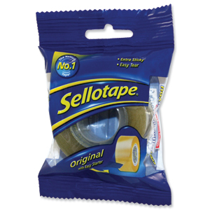 Sellotape Original Golden Tape Roll Non-static Easy-tear Small 24mmx33m Ref 1443254 [Pack 6]