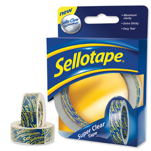 Sellotape Super Clear Tape Roll Extra-sticky 18mmx25m Ref 1443351 [Pack 8]