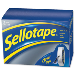 Sellotape Clever Tape Roll Write-on Copier-friendly Tearable 18mmx25m Matt Ref 1444600 [Pack 8]