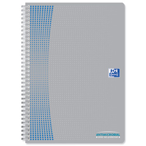 Oxford Antimicrobial Notebook Polypropylene Ruled and Margin 180 Pages 90gsm A4 Ref E39000 [Pack 5]