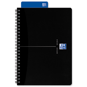 Oxford Office Notebook Wirebound Soft Cover Ruled 180pp 90gsm A4 Smart Black Ref 100102931 [Pack 5]