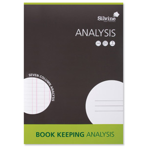 Silvine Book Keeping Notebook Analysis 32 Pages 7 Column A4 Ref SJA4A [Pack 12]