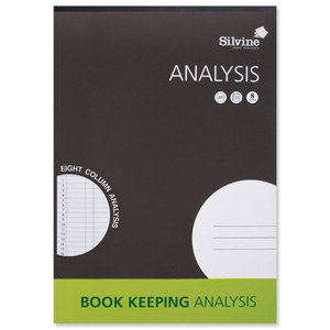 Silvine Analysis Pad Punched 80 Pages 8 Column Portrat A4 Ref A4A8 [Pack 3]