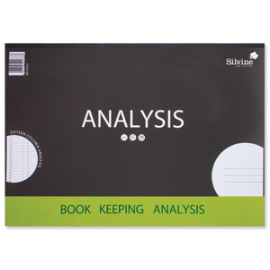 Silvine Analysis Pad 80 Pages 16 Column Landscape A3 Ref A3A16 [Pack 3]