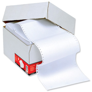 5 Star Listing Paper 1-Part Microperforated 60gsm 12inchx235mm Plain [2000 Sheets]