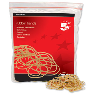 5 Star Rubber Bands No.16 Each 63x1.5mm Approx 2200 Bands [Bag 0.454kg]