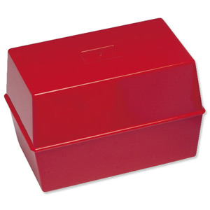 5 Star Card Index Box Capacity 250 Cards 5x3in 127x76mm Red