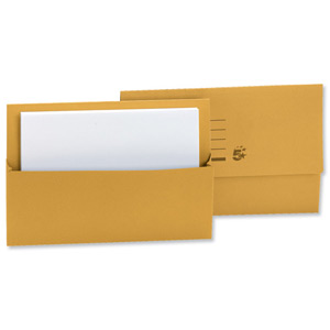 5 Star Document Wallet Half Flap 250gsm Capacity 32mm Foolscap Yellow [Pack 50]