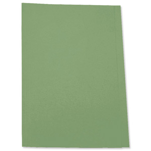 5 Star Square Cut Folder Recycled Pre-punched 250gsm Foolscap Green [Pack 100]