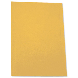 5 Star Square Cut Folder Recycled Pre-punched 250gsm Foolscap Yellow [Pack 100]