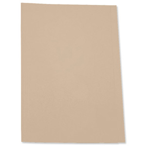 5 Star Square Cut Folder Recycled Pre-punched 170gsm Kraft Foolscap Buff [Pack 100]