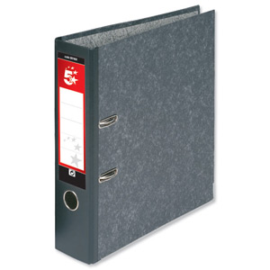 5 Star Lever Arch File 70mm Foolscap Cloudy Grey [Pack 10]