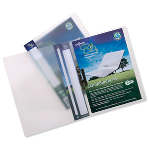 Snopake Bio2 Clamp Binder Biodegradable Polypropylene A4 Clear Ref 15455 [Pack 5]