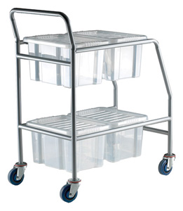 Trexus Quick Shelf System Container Storage Trolley with 4 Storage Boxes W910xD510xH1040mm