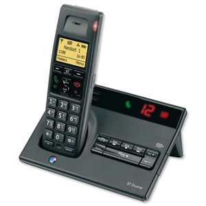 BT Diverse 7150 Telephone Cordless Answering Machine DECT GAP SMS LCD 100 Entries 10 Redials Ref 48439