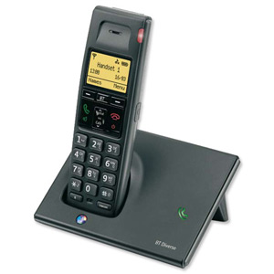 BT Diverse 7110 Telephone Cordless and Base Station DECT GAP SMS LCD 100 Entries 10 Redials Ref 48437