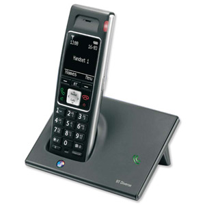BT Diverse 7410 Telephone Cordless and Base Station DECT GAP SMS LCD 200 Entries 10 Redials Ref 48438