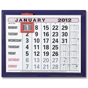 At-a-Glance 2012 Wall Calendar Gold Blocked Month to View with Date Indicator W317xH254mm Ref 807