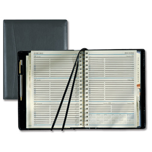 Collins Elite 2012 Compact Diary Wirobound Week to View Hourly W127xH190mm Black Ref 1150VBLK