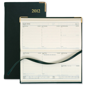Collins 2012 Classic Desk Diary Slim Week to View Landscape A5 Black Ref CALV