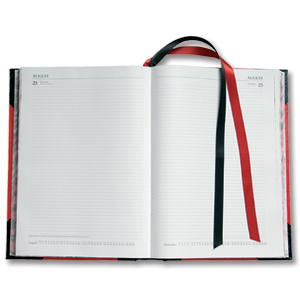 Collins 2012 Big Diary 2 Pages per Day Spring Loaded Spine W210xH297mm A4 Red / Black Ref 42RED