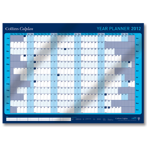 Collins Colplan 2012 Year Planner Laminated with Note Space W594xH840mm A1 Ref CWC9