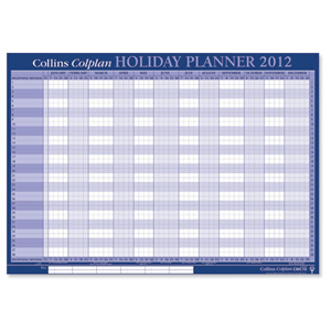 Collins Colplan 2012 Holiday Planner W594xH840mm A1 Ref CWC10