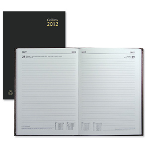 Collins Eco Diary Casebound Day to Page 100 percent Recycled Paper A4 Ref EC44