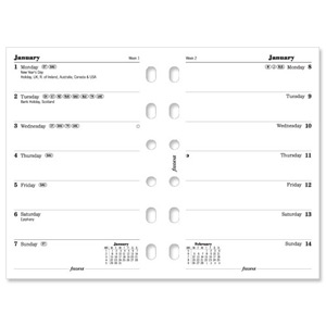 Filofax 2012 Diary Refill Insert Pocket Week to Page W81xH120mm Ref 6822611