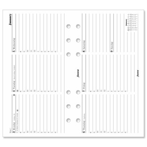 Filofax 2012 Diary Refill Insert Personal Week to View Horizontal W95xH171mm Ref 6842012