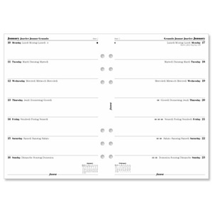 Filofax 2012 Diary Refill Insert Week to Page W148xH210mm A5 Ref 6851711