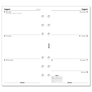 Filofax 2011-12 Mid-year Diary Refill Insert Personal W95xH171mm Ref 6845211