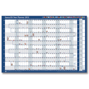 Sasco 2012 EU Year Planner Mounted with National Flags and Symbols W915xH610mm Ref 2400549