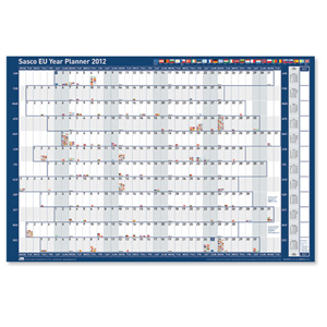 Sasco 2012 EU Year Planner Unmounted with National Flags and Symbols W915xH610mm Ref 2400548