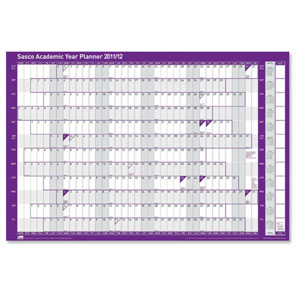 Sasco 2011-12 Academic Year Planner Mounted with Accessories Kit W915xH610mm Ref 2400545